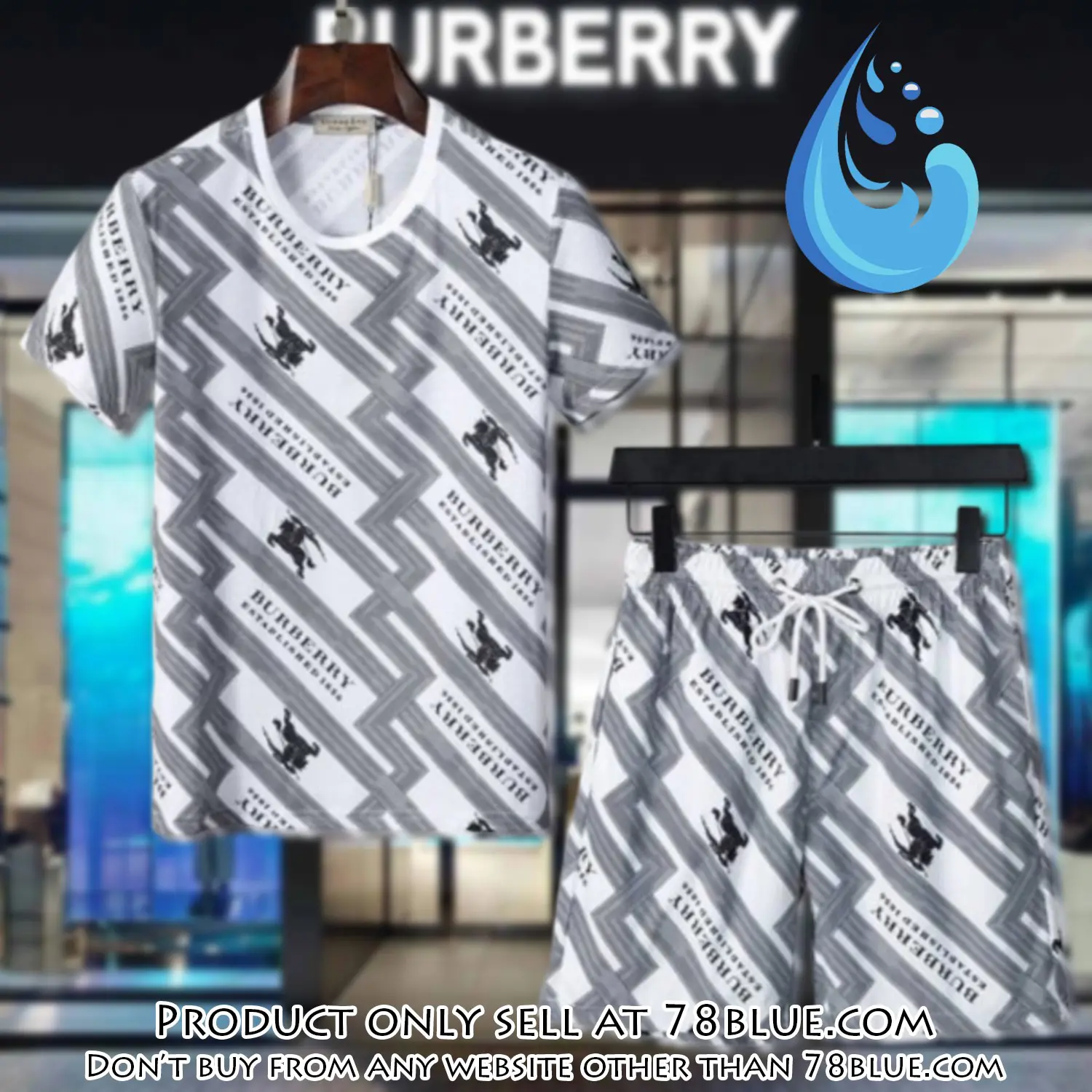 Burberry combo unisex tshirt & short limited luxury outfit cts1037 78b0941232